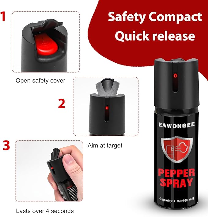 Pepper Spray Self Defense, Maximum Strength Tactical Spray, Effective Protection for Camping, Hiking, Outdoor Activities