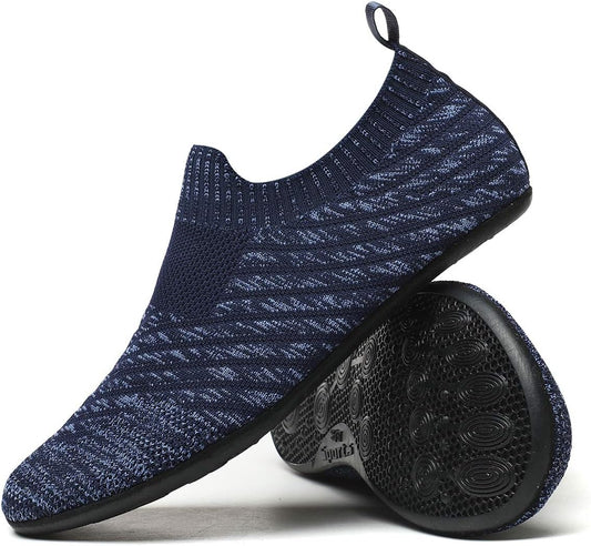 QZKDM Lightweight Slip on Grip Indoor House Slippers Barefoot Non Slip Home Exercise Yoga Shoes for Men Women