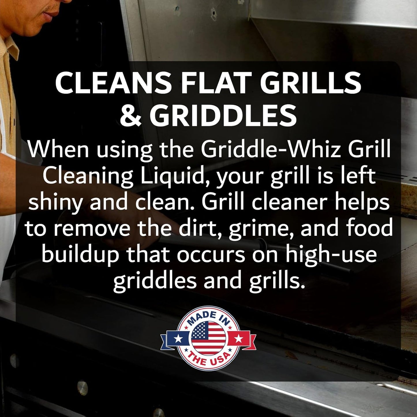 Griddle-Whiz 3 Piece Griddle Cleaning Kit | Liquid Grill Cleaner w/Griddle Scraper & Scrubber Pad for Flat Top Grills | For Blackstone Accessories by FryOilSaver (32oz Bottles)