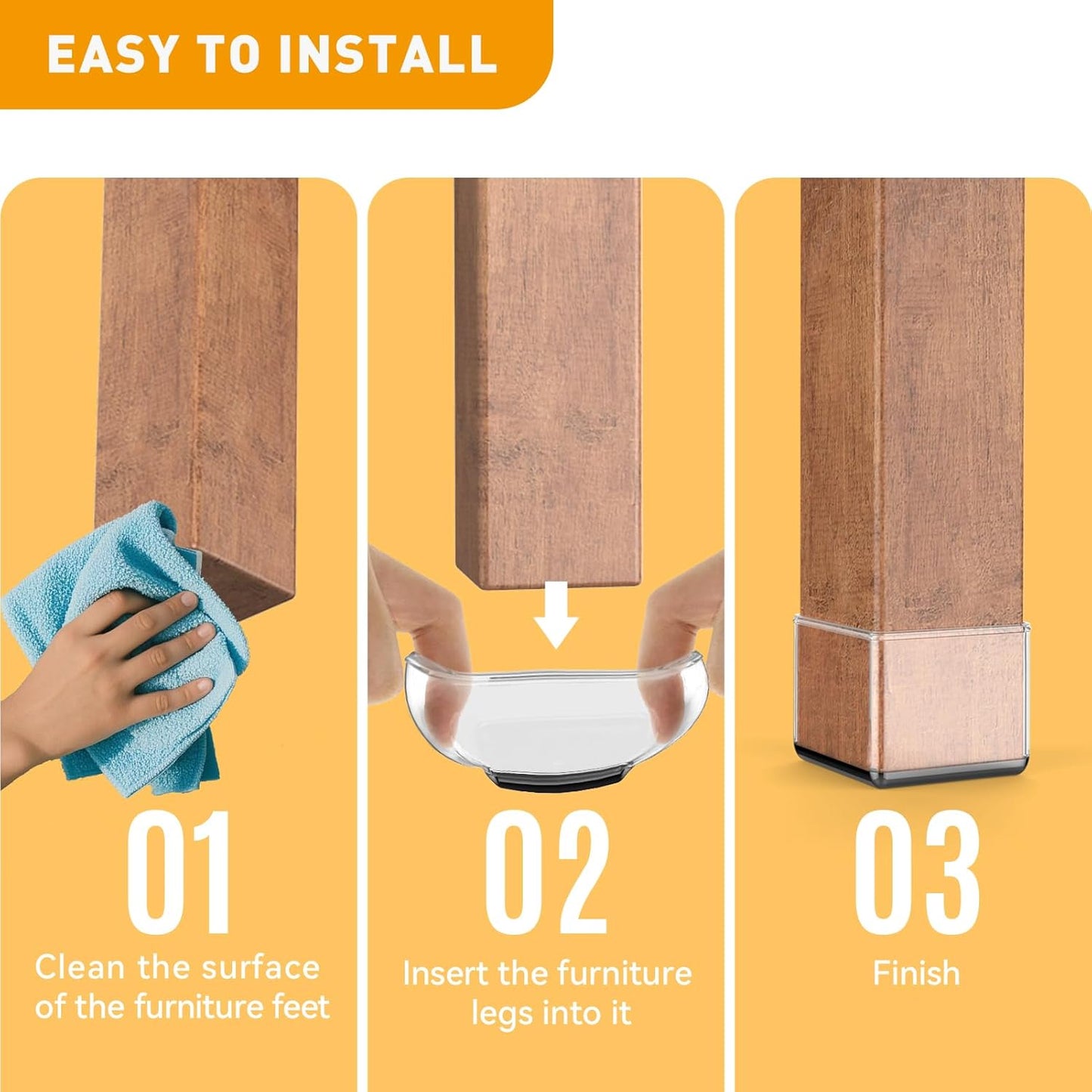 Furniture Sliders,24 PCS Chair Leg Sliders for Carpet, Furniture Movers Sliders, Carpet Chairs Furniture Glides, Floor Protectors, Carpet Moving Sliders Easily Move. (Clear, Fit:0.9-1.15")