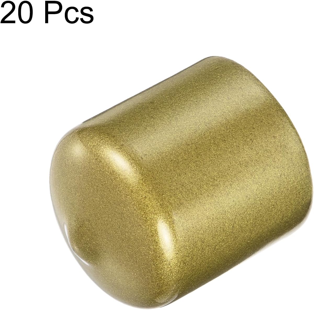 uxcell 20pcs Rubber End Caps 29mm ID Vinyl Round Tube Bolt Cap Cover Thread Protectors Gold