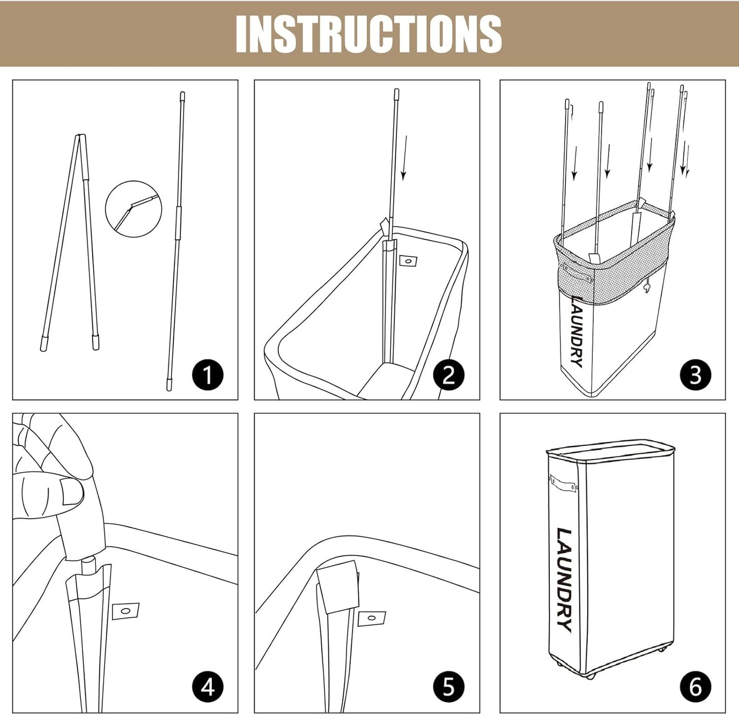 DOKEHOM 29-Inches Enlarged Slim Laundry Basket with Removable Wash Bag on Wheels, Collapsible Rolling Laundry Hamper, Foldable Narrow Corner Clothes Storage Bins (Black)