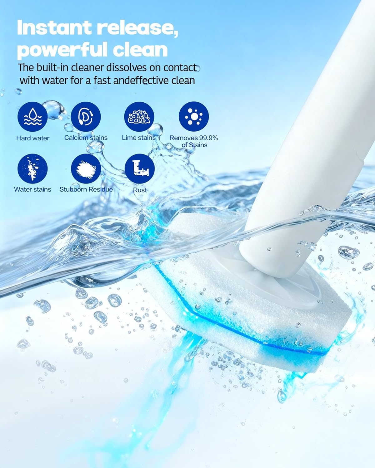 Toilet Wand Refills Compatible with Clorox Toilet Brushes, Instant Foam Cleaning, Secure Lock No Slipping, Odor Neutralizing, Easy Snap-On Design, 50 Pack