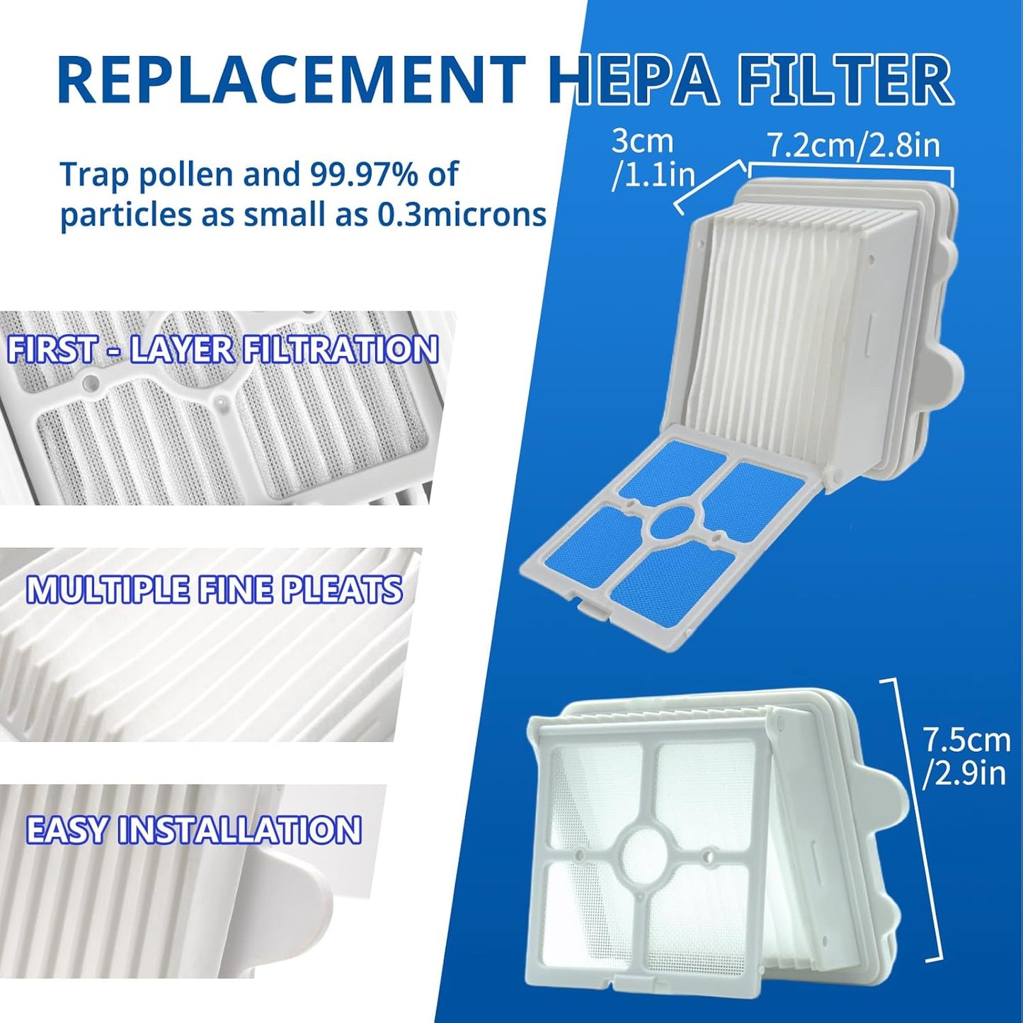 Replacement Roller Brushes & HEPA Filters Compatible with Roborock F25 / F25 ALT Handheld Wireless Vacuum Cleaner - Compatible Accessory Set, 2 Roller Brush and 2 Filters