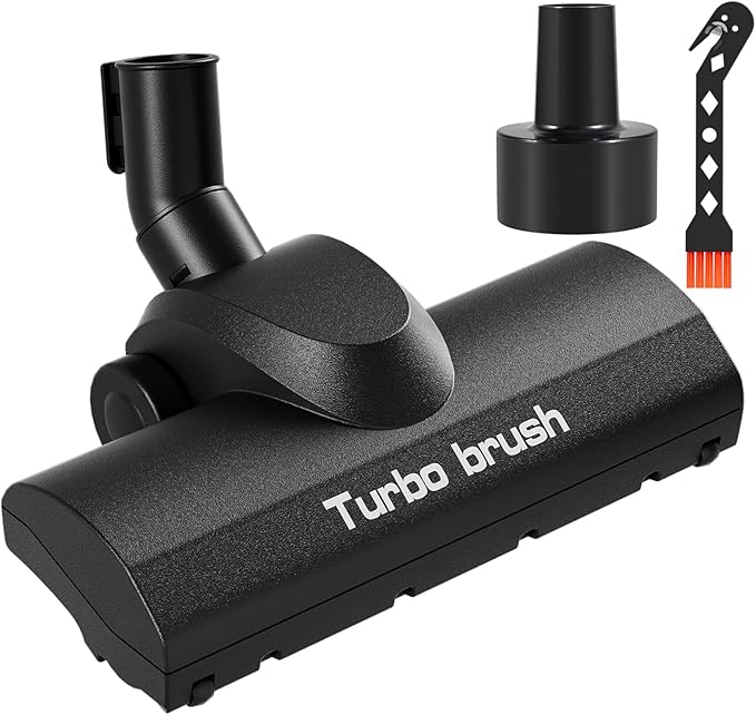 Turbo Brush Head Shop Vac Accessory 1.25" with 2.5" Hose Adapter, as 1-1/4" 2-1/2" Shopvac Attachment Wet Dry Vacuum Adaptor, Ideal for Pet Hair Removal on Carpets Area Rugs Hardfloors
