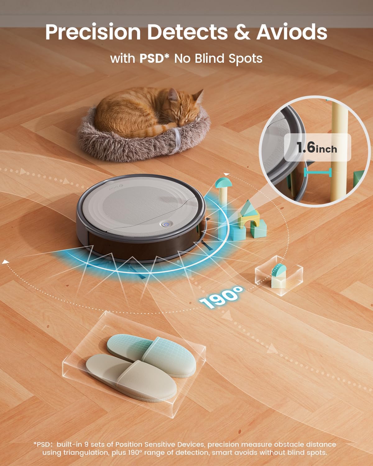 Lefant M310 Robot Vacuum Cleaner– 4500Pa Suction, Ultra-Slim & Quiet, PreciSense Obstacle Avoidance, WiFi/App/Voice Control, 160-Min Runtime, Self-Charging – Ideal for Pet Hair & Hard Floors (Gray)