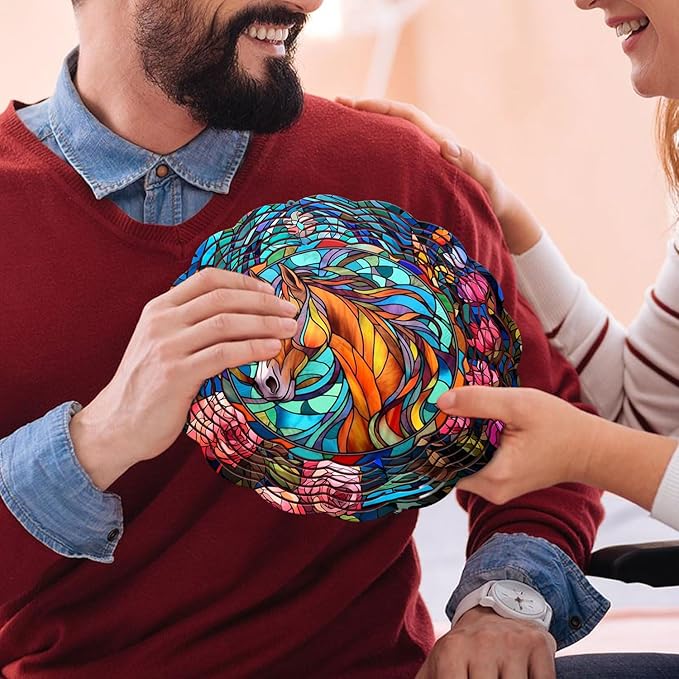 Horse Yard and Garden Wind Spinner, Unique 3D Hanging Horse Wind Spinner