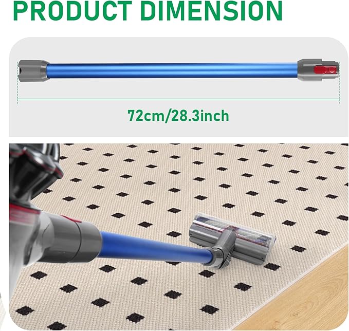 Replacement Extension Wand Tube Quick Release Compatible with Dyson V15 V11 V10 V8 V7 Vacuum Accessories Parts, 28.7in Extension Cleaner Attachment for Home Office Blue
