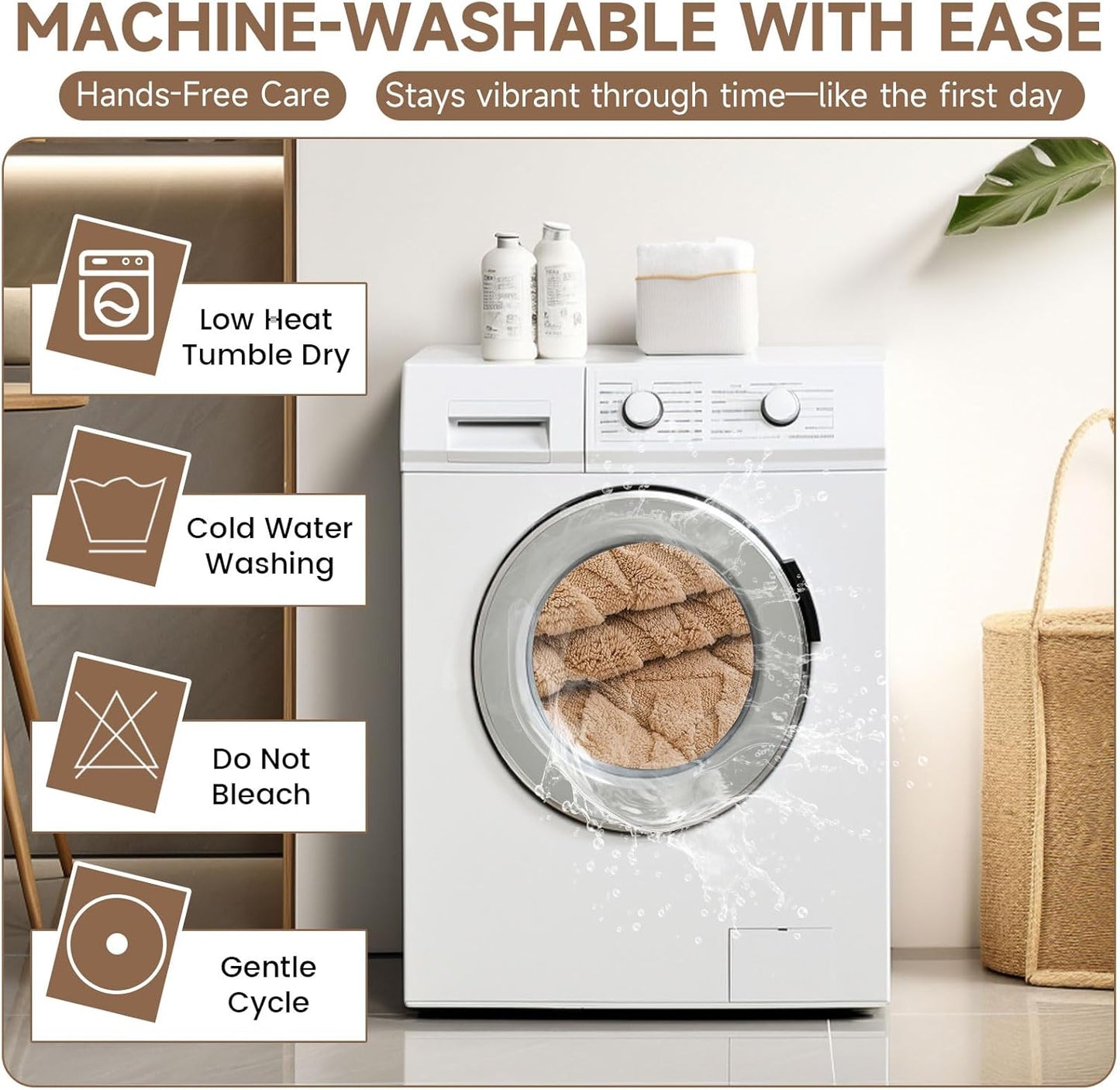 OTOB All Season Couch Cover for Dogs Washable, Non Slip Fuzzy Plush Pet Couch Covers Kids Pet Friendly, Geometric Jacquard Modern Soft Loveseat Sofa Slipcovers Protectors (Coffee, 27.6"x59.1")