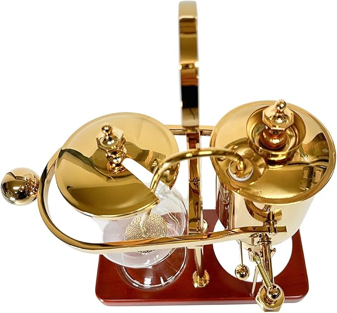 Nispira Belgium Royal Family Balance Syphon Unique Gravity Vintage Coffee Maker Vacuum Brewing System Gold 500 ml