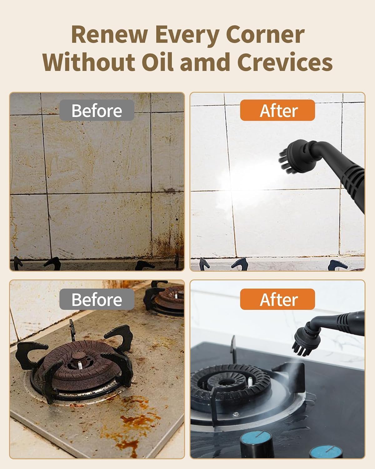 Steam Cleaner for Carpet, 293°F 58 PSI Powerful Multipurpose Steam Mop for Home Use, 50Oz Capacity, Heavy Duty Steamer for home, Handheld Steamers, Floors, Cars, Tiles, Crack Cleaning, Titanium