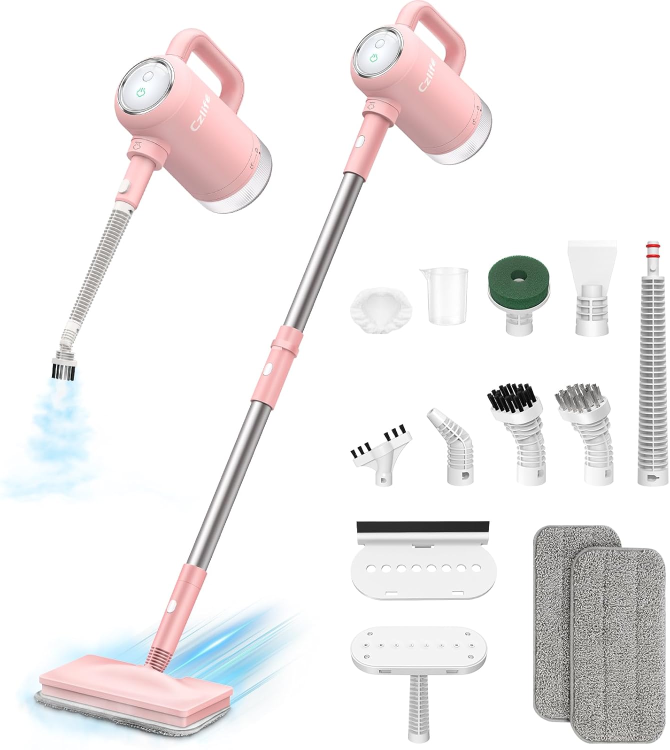 13-in-1 Steam Mop, Handheld Steam Cleaner for Home and Floor Cleaning, Floor Steamers for Hardwood and Tile with Attachments, Electric Mop for Grout Laminate Couch Clothes Carpet, Corded