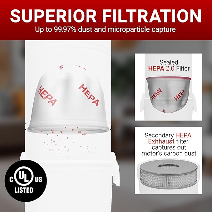 Broan-nutone 700 Air watts Residential Central Vacuum System with Standard Tool Set Accessories for Cleaning Floors, Carpet or Any Surfaces - Anti-Vibration, Powerful Suction