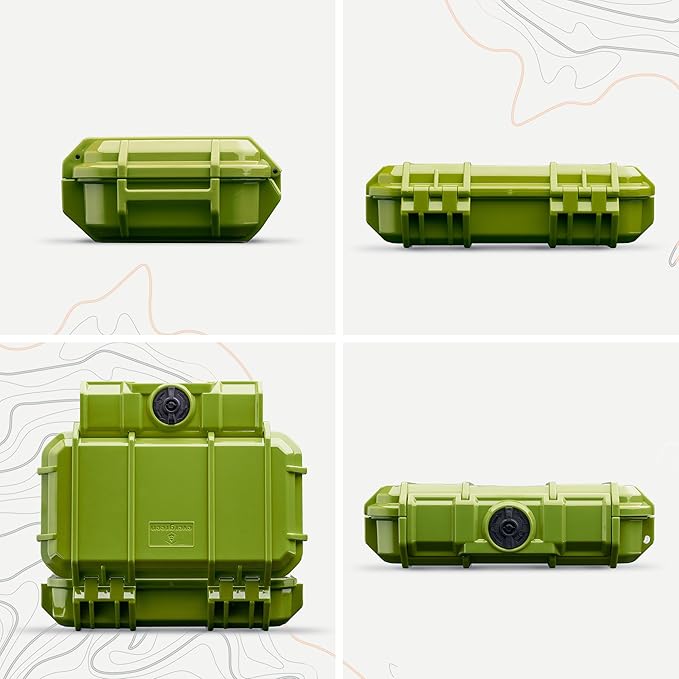Evergreen 56 ToughBox - EDC Dry Box Protective Case USA Made for Organization of Cameras, Phones, Camping, Fishing, Hiking, Water Sports (Green)