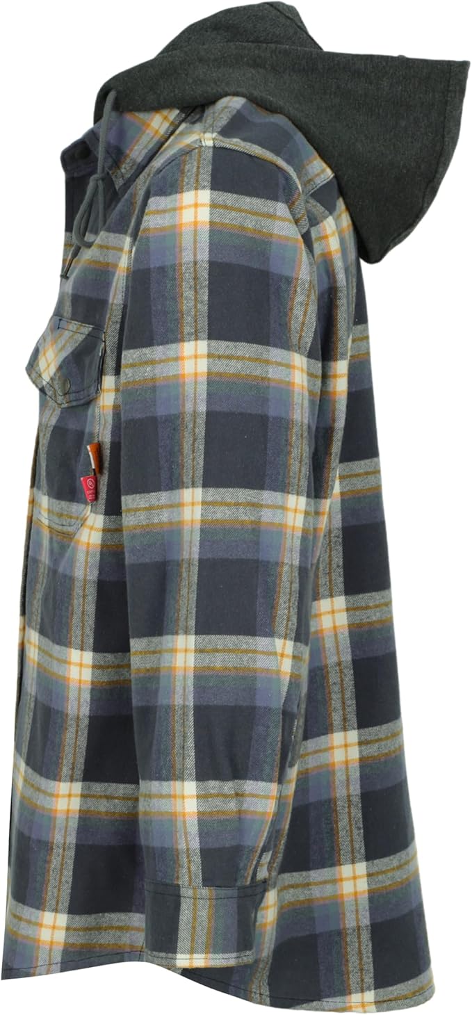 VATRENUS FR Shirts for Men Plaid Flannel Jacket 8.5oz Heavyweight Flame Resistant Welding Shirt