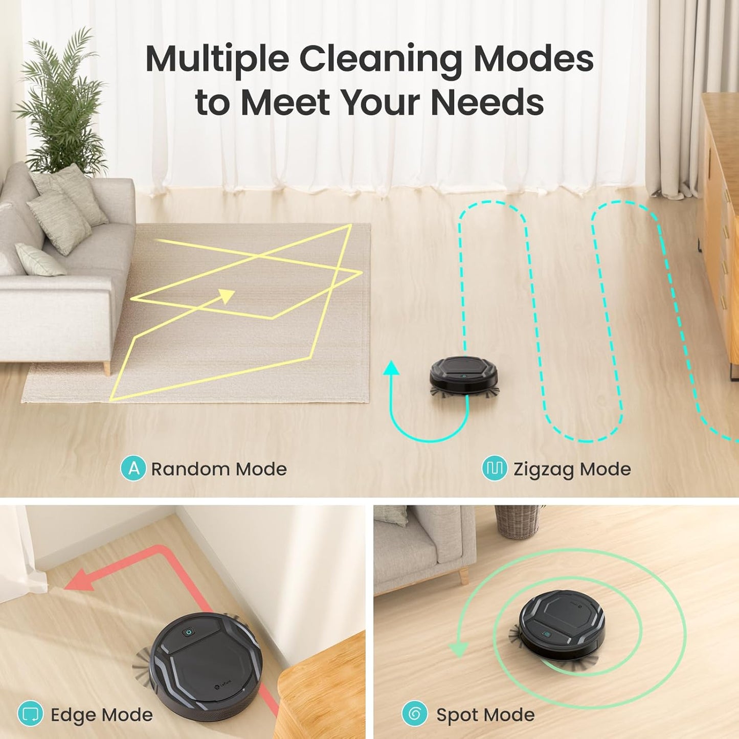 Lefant M210P Robot Vacuum, Powerful Suction, Quiet, Ultra-Slim, 120 Mins Runtime, Self-Charging Robotic Vacuum Cleaner, WiFi/App/Alexa Control, Ideal for Pet Hair & Hard Floors