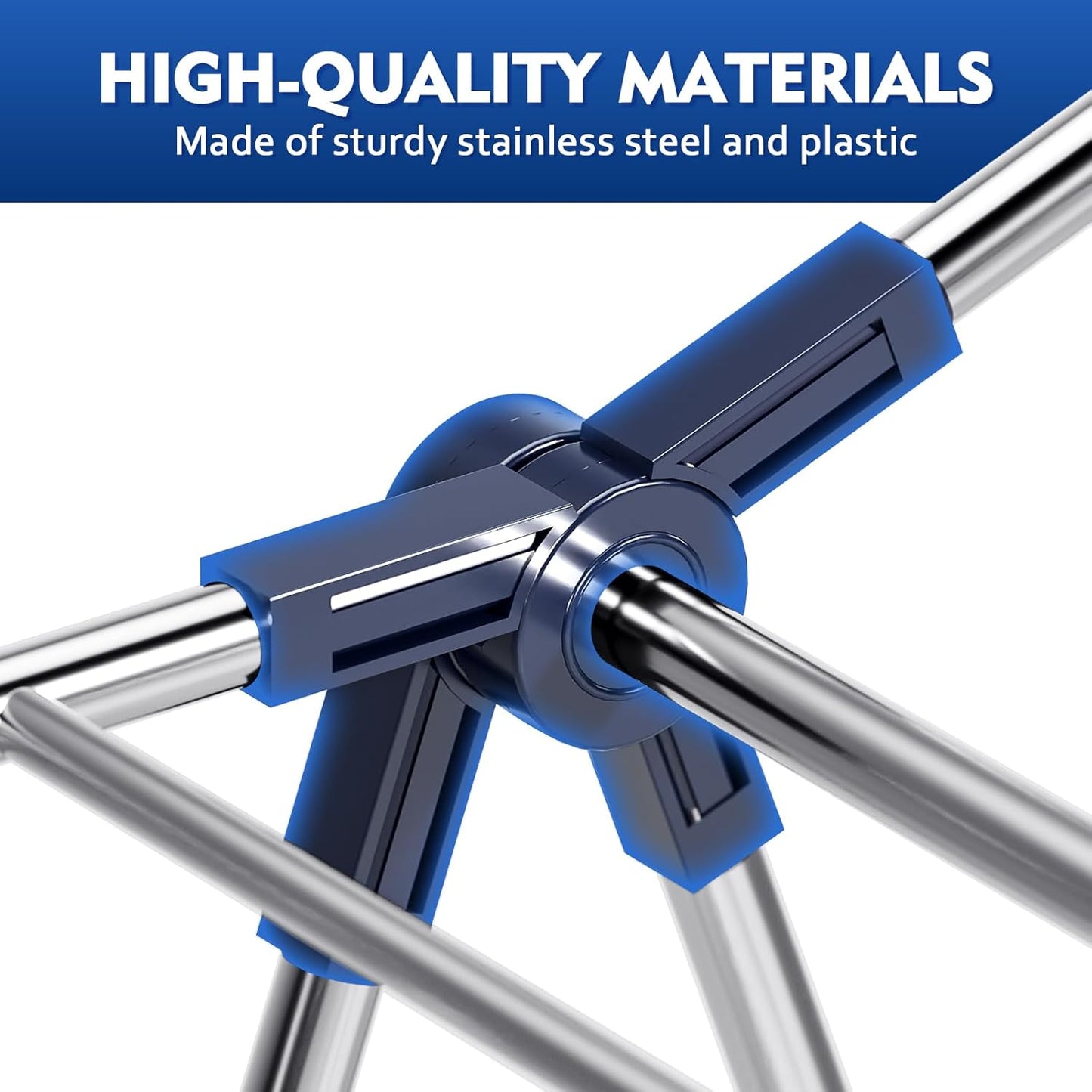 APEXCHASER Clothes Drying Rack, Stainless Steel Drying Rack Clothing with Height-Adjustable, Foldable Gullwings Laundry Drying Rack, Indoor Outdoor Use, No Assembly