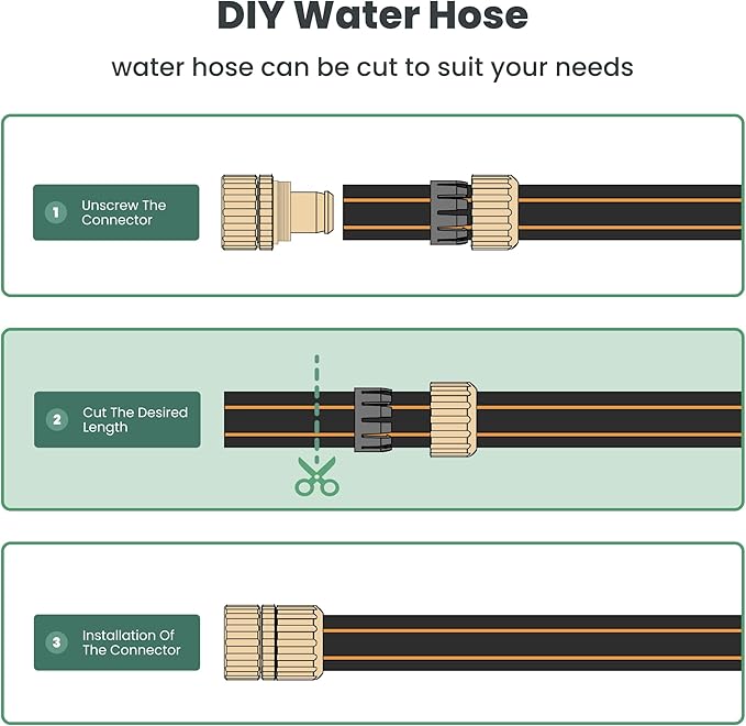Giraffe Hybrid Garden Hose 5/8" x 100ft, Custom Length, NO Kink, Flexible, Leakproof Hose with Male to Female Fittings, 600 Burst PSI
