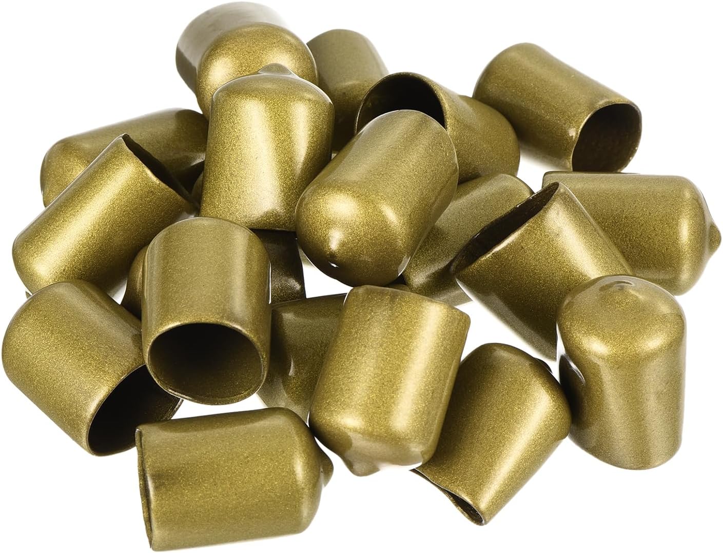 uxcell 20pcs Rubber End Caps 18mm ID Vinyl Round Tube Bolt Cap Cover Thread Protectors Gold