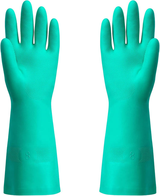 ThxToms Chemical Resistant Nitrile Gloves, Resist Household Acid, Alkali, Solvent and Oil, Latex Rubber Free, 1 Pair Medium