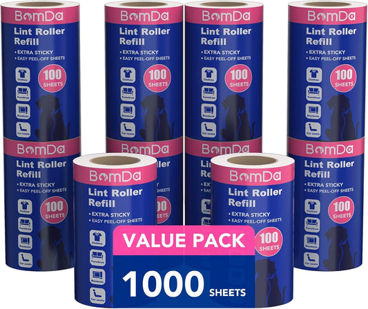 Extra Sticky Lint Roller for Pet Hair, Lint Rollers 1000 Sheets, Pet Hair Lint Remover, Portable Lint Roller for Clothes, Furniture, Dog & Cat Hair (1000 Sheets)