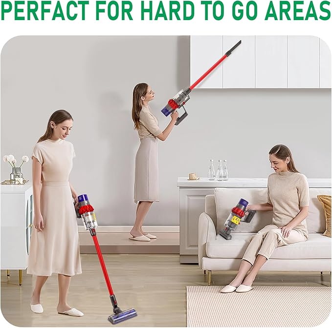 Dyson Replacement Wand Tube Quick Release Compatible for Dyson V15 V11 V10 V8 V7 Vacuum Accessories Parts, 28.7in Extension Cleaner Attachment for Home Office (Red)