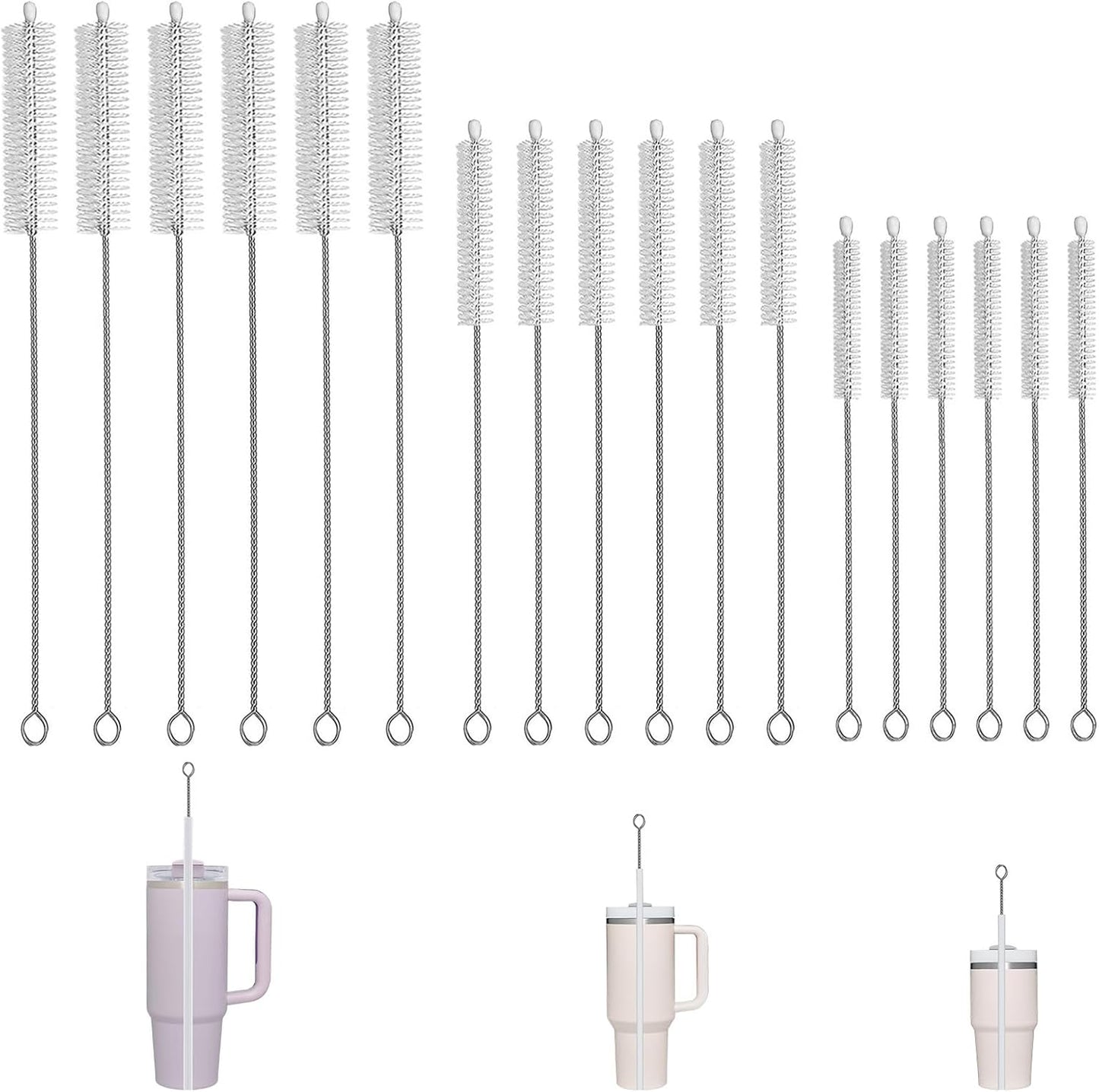 18Pcs Straw Cleaner Brush, Straw Cleaner with Extended Handle for Deep Cleaning, Straw Brushes for Drinking & Glass Straws – Reusable and Easy to Use