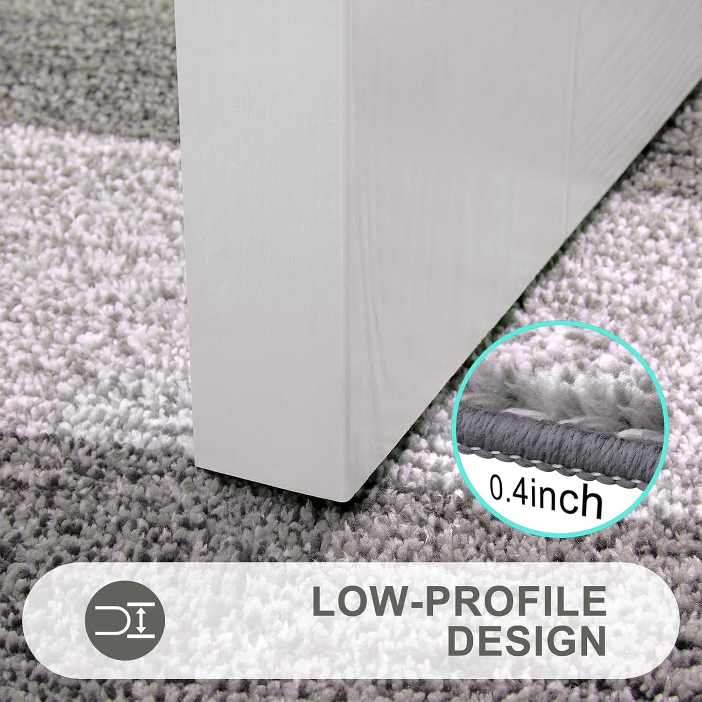 Kitinjoy Indoor Outdoor Door Mat, 30x17 Non-Slip Absorbent Dirt Trapper, Low-Profile Washable Inside Entrance Front Floor Mat, Sturdy Soft Entry Doormats for Entryway, Light Grey