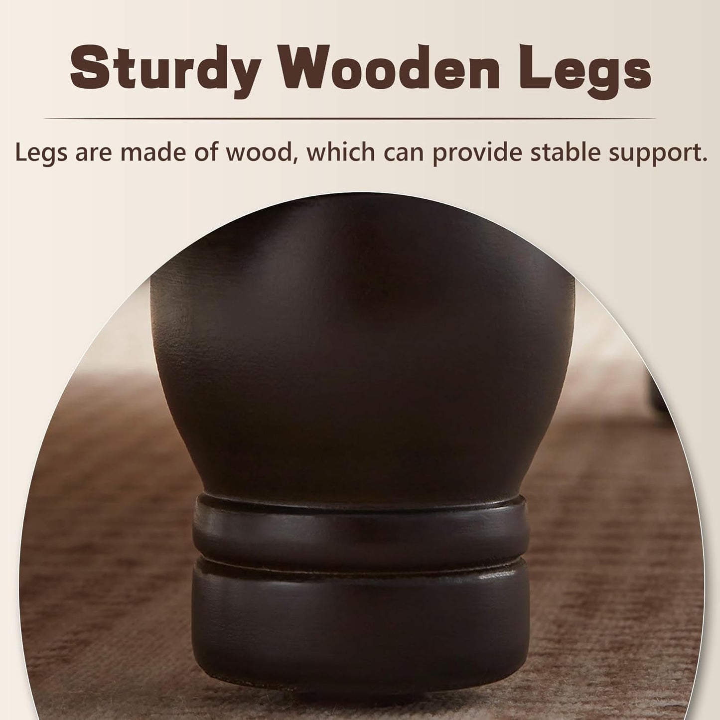 30-Inch Round Storage Ottoman, Modern Ottoman Coffee Table with Removable Top for Living Room, Bedroom, Office (Brown)