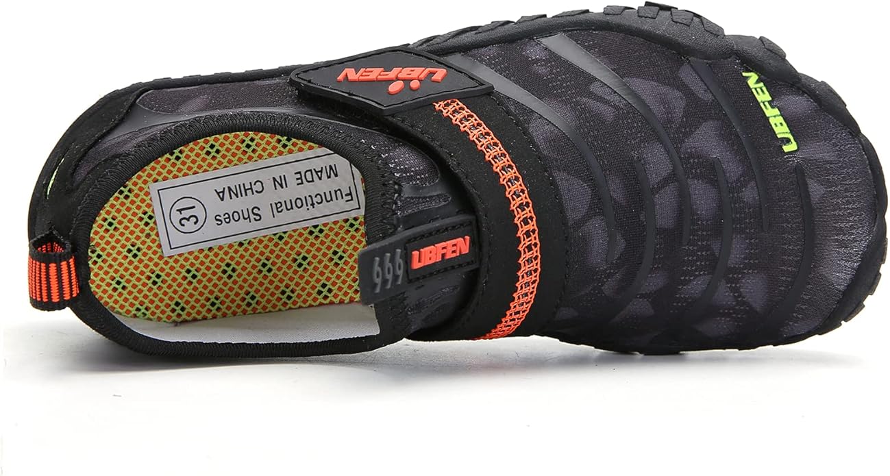 UBFEN Water Shoes for Kids Boys Girls Aqua Socks Barefoot Beach Sports Swim Pool Quick Dry Lightweight Toddler Little Big Kid