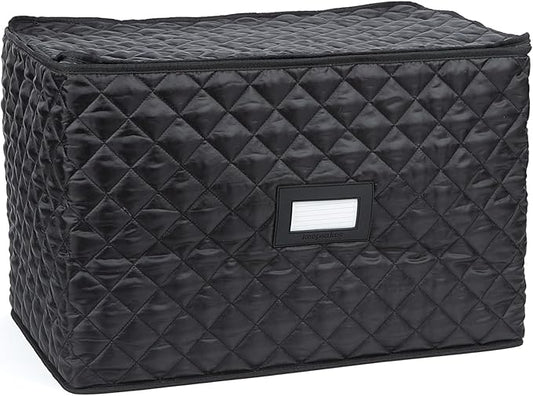 Covermates Keepsakes - Serveware Storage - Padded Protection - ID Window - Stain Resistant - Machine Washable - China Storage, Black