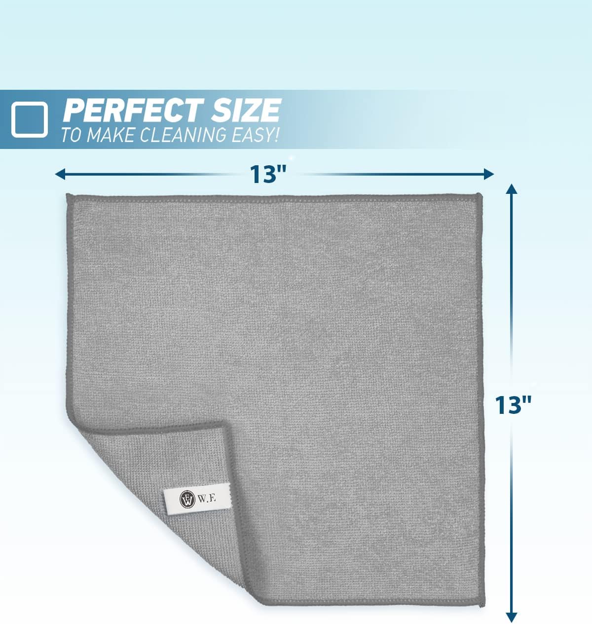 Microfiber Cleaning Cloth Grey-24Pcs (13x13 inch) 2100 Series Ultra Soft Highly Absorbent Rags for Cleaning, Reusable and Lint Free Cleaning Towels for Housekeeping-Machine Wash (Gray)