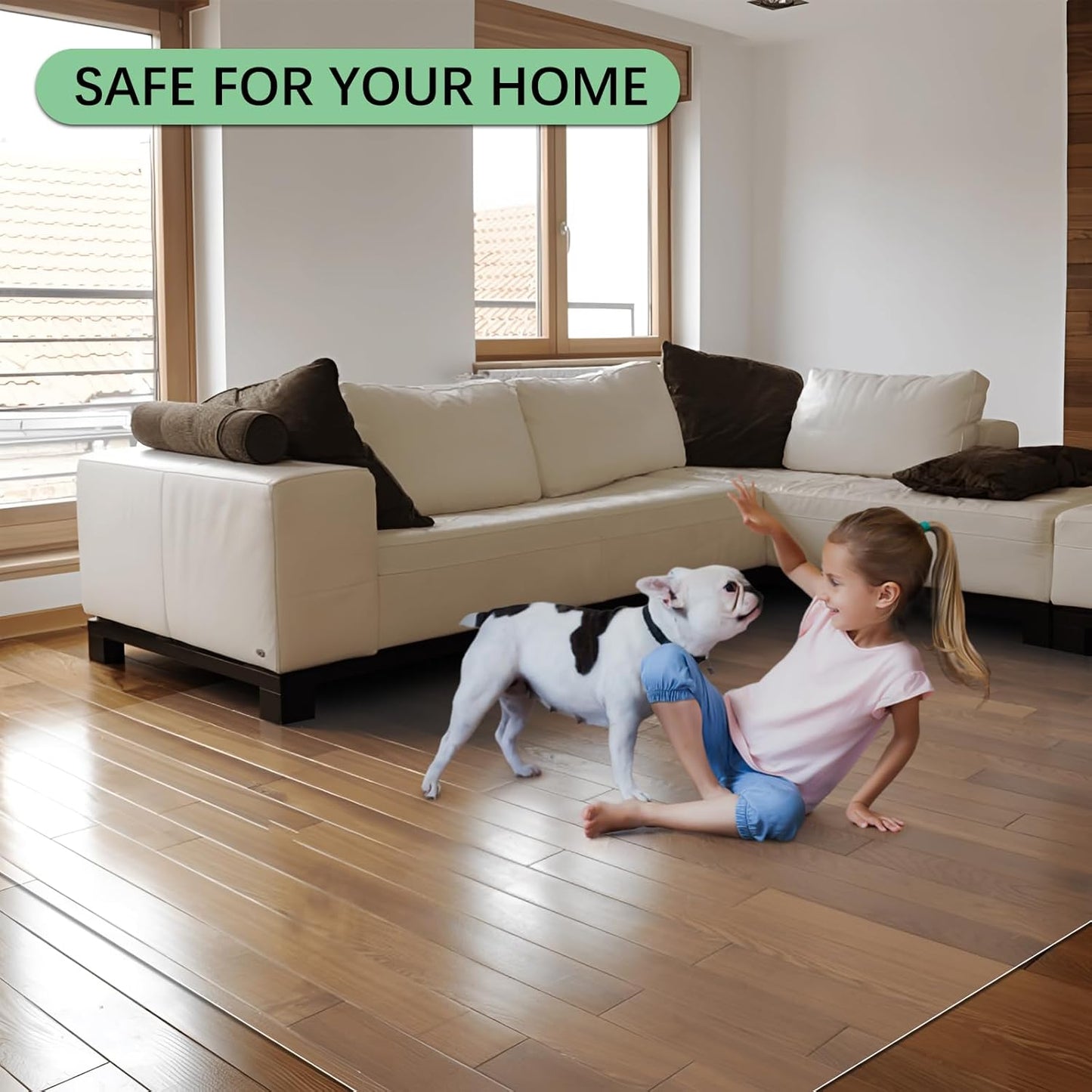 Kuyal Clear Chair Mat, Hard Floor Use, 8'×10' Transparent Office Home Floor Protector mat Chairmats (96" X 120" Rectangle)