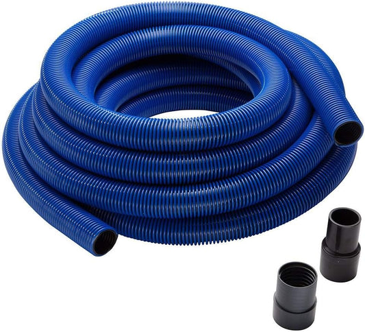 Rockler 40’ Heavy-Duty Shop Vacuum Hose Dust Collector - 1-1/2” Helix Design Shop Vac Hose - Polymer Dust Collection w/Swiveling Ports Prevent Twisting & Tangling - Woodworking Dust Collectors