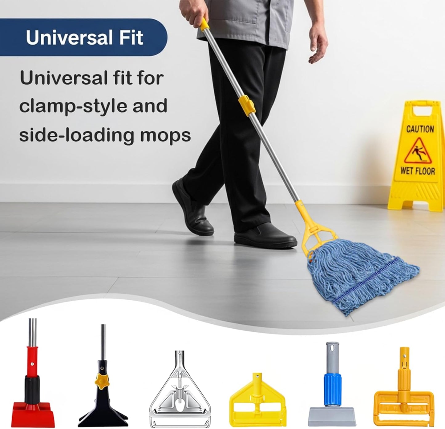 3 Packs Commercial Mop Head Replacement, Mop Heads Replacements – Heavy Duty Commercial Floor Cleaning – Super Absorbent Cotton, Durable & Washable – Ideal for Cleaning Service Companies & Homeowners
