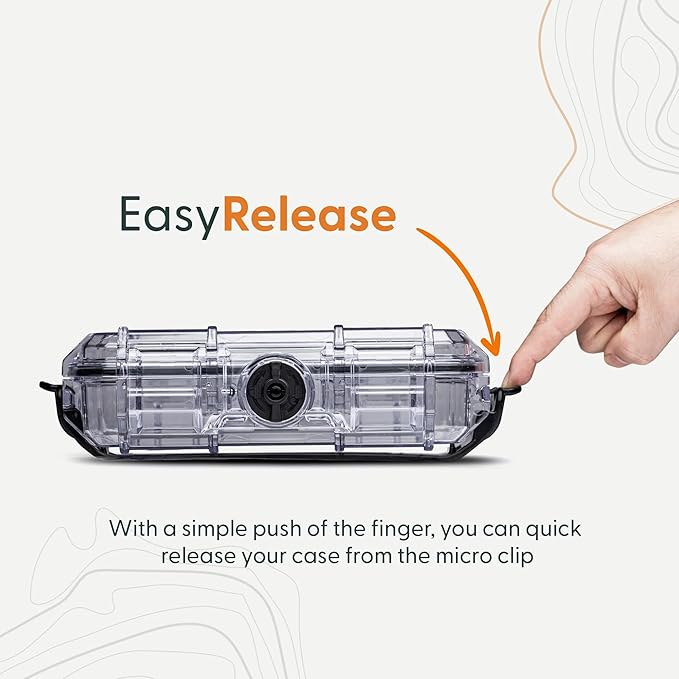 Evergreen 56 ToughBox - EDC Dry Box Protective Case USA Made for Organization of Cameras, Phones, Camping, Fishing, Hiking, Water Sports (Black + Micro Clip)