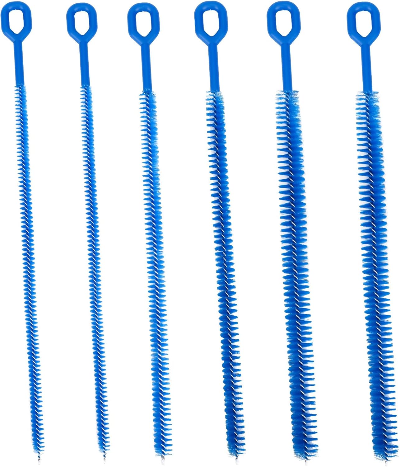 6pcs 12.4in Extra Long Straw Brushes for Stanley, 4 Diameters Full Bristles Coverage Straw Cleaner Brushes Reusable Cleaning Accessories for Tumbler Sippy Cup Bottle Tube(Blue)