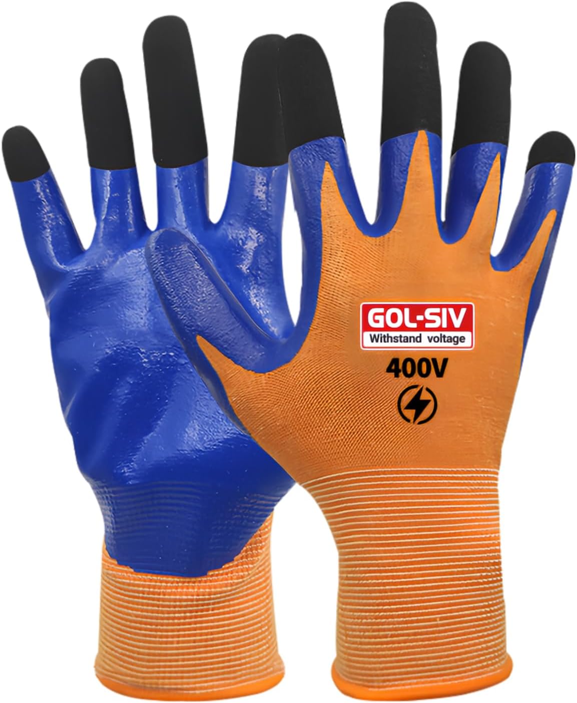Electrical Gloves For Men - 400V Low Voltage Insulated Electrician Safety Gloves,Flame Retardant,Arc Resistant,Anti Slip Rubber Work Gloves(Large)