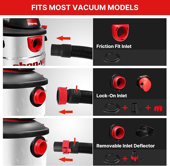 Shop-Vac 8' X 2-1/2" Universal Hose Black