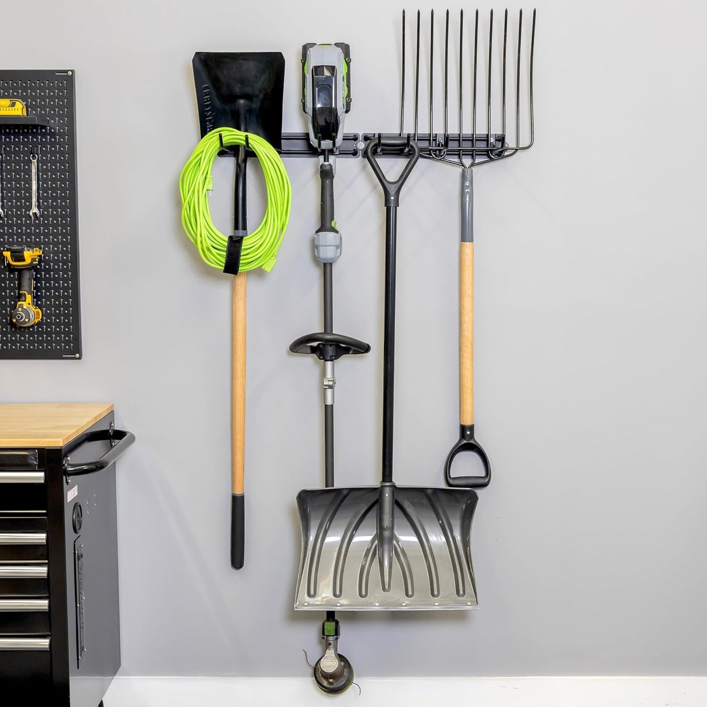 StoreYourBoard Garage Tool Organizer Wall Mount – Heavy Duty Garage Wall Organizer for Garage Organization and Storage, Broom Holder Wall Mount for Gardening Tools & Yard Tools – 32" Holds 300 lbs