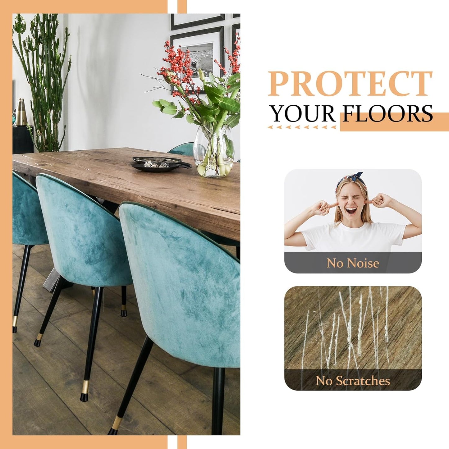 1/2" Round Rubber Chair Leg Tips Caps, 8 Pack Extra Small Chair Leg Floor Protectors Small Furniture Legs Caps Non Slip Reduce Noise for Hardwood Floors (Black, Fit: 12mm to 13mm)