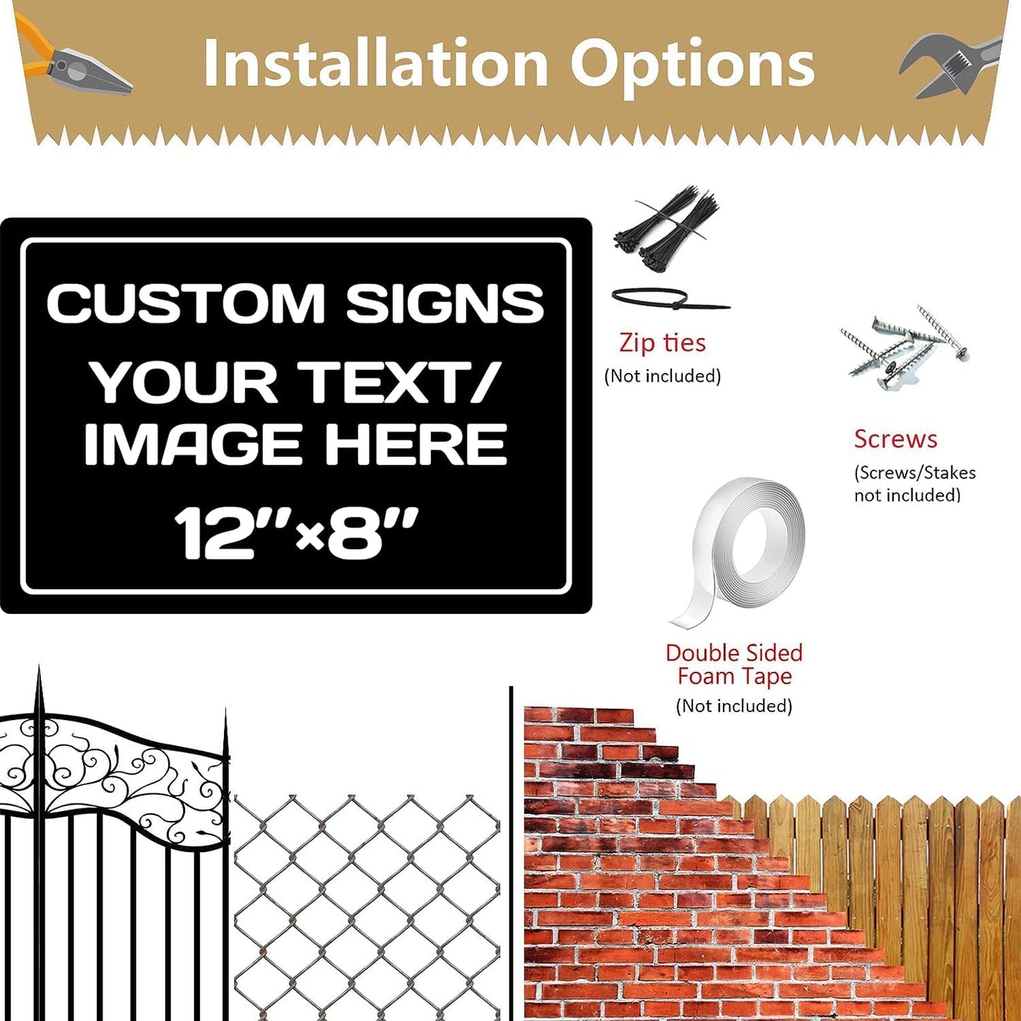 Personalized Aluminum Weatherproof Metal Sign - Multiple Sizes, Custom Text and Picture - Hazard, Garden, Custom Door Sign