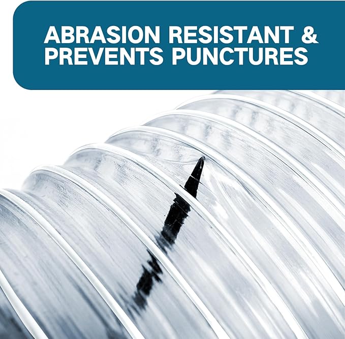 PVC Dust Collection Hose 3"x 10' - Heavy PVC Fume Collection Hose for Workshop, Woodworking, Dust Collection Systems