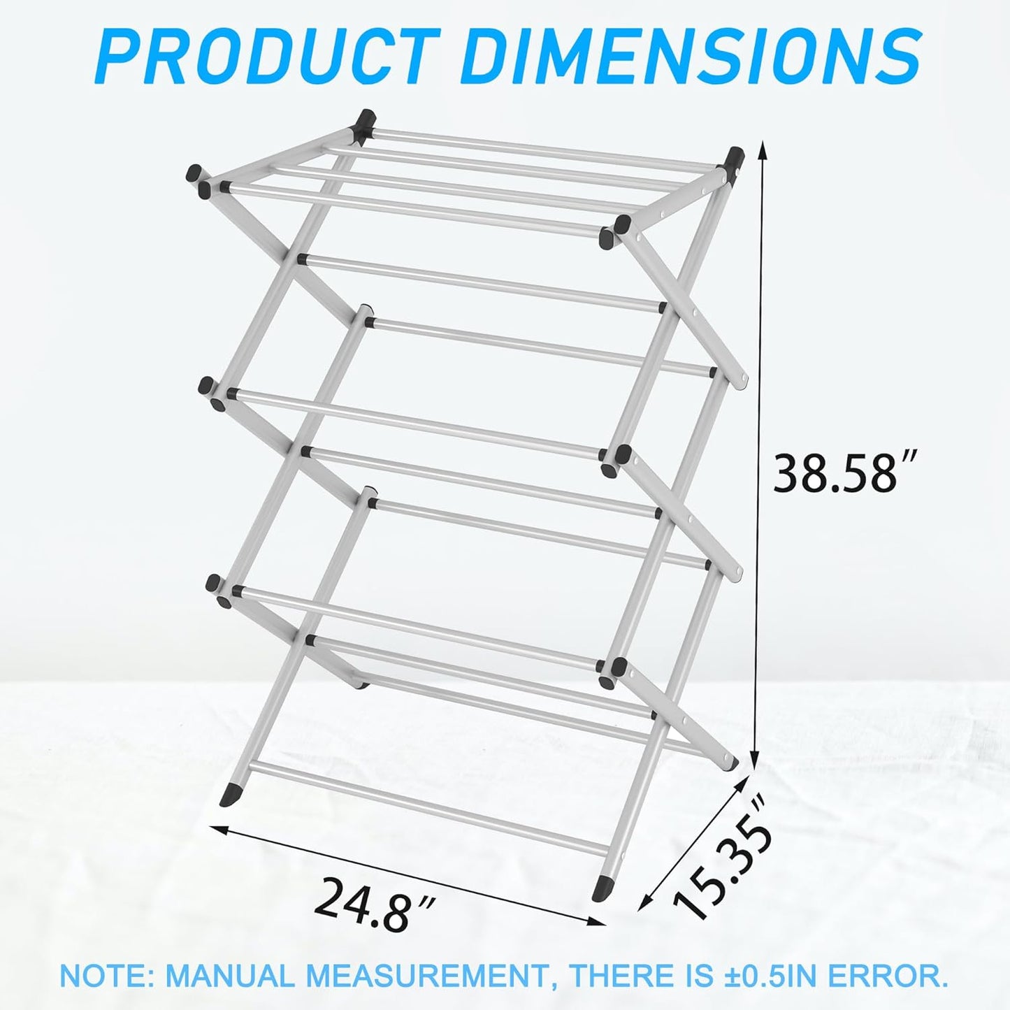 Household Indoor Folding Clothes Drying Rack, Dry Laundry and Hang Clothes,Towel Rack (Silver Gray) for Storage