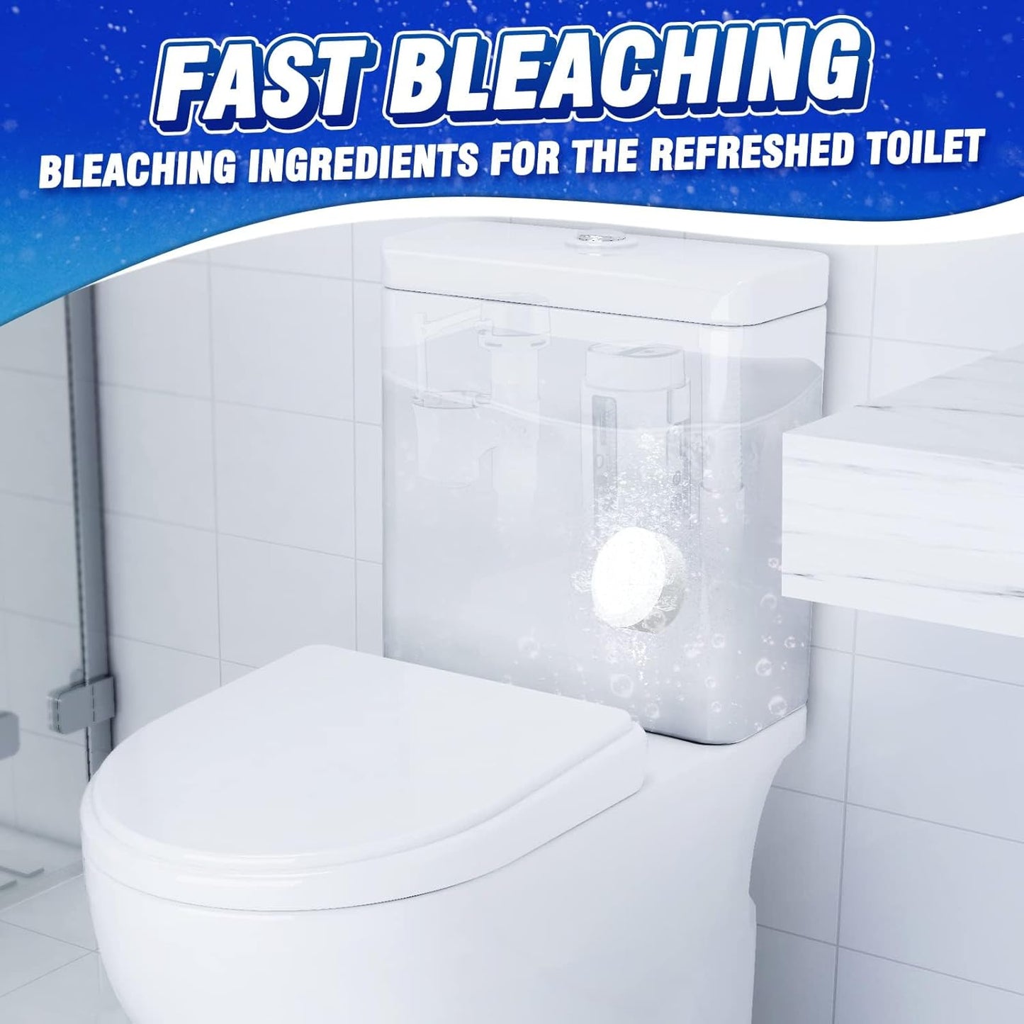 Vacplus Toilet Bowl Cleaners - 12 PACK, Household Toilet Cleaner, Automatic Toilet Bowl Cleaners with Bleach, Sustained-Release Toilet Tank Cleaners for Deodorizing and Descaling, 1.76 Ounces Each