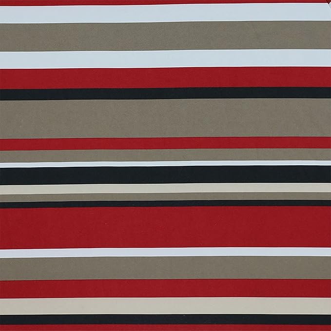 Sunnydaze Outdoor Patio Umbrella - Polyester Table Market Umbrella with Push-Button Tilt and Crank - 8 Sturdy Ribs - Awning Stripe - 9ft