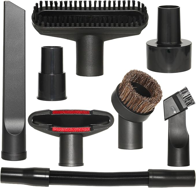 Shop Vac Vacuum Attachments with Extension Hose Dusting Brush Crevice Tool Nozzle Multi-Tools for 1-1/4" 1-3/8" 2-1/2" Shopvac Wet Dry Vacuum Cleaner (Car Detailing Kit Interior A)