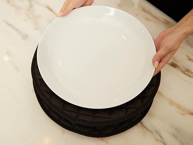 Covermates Keepsakes - Quilted Divider Set - Set of 4 - Scratch & Breakage Protection - Stain Resistant - Machine Washable - China Storage, Black