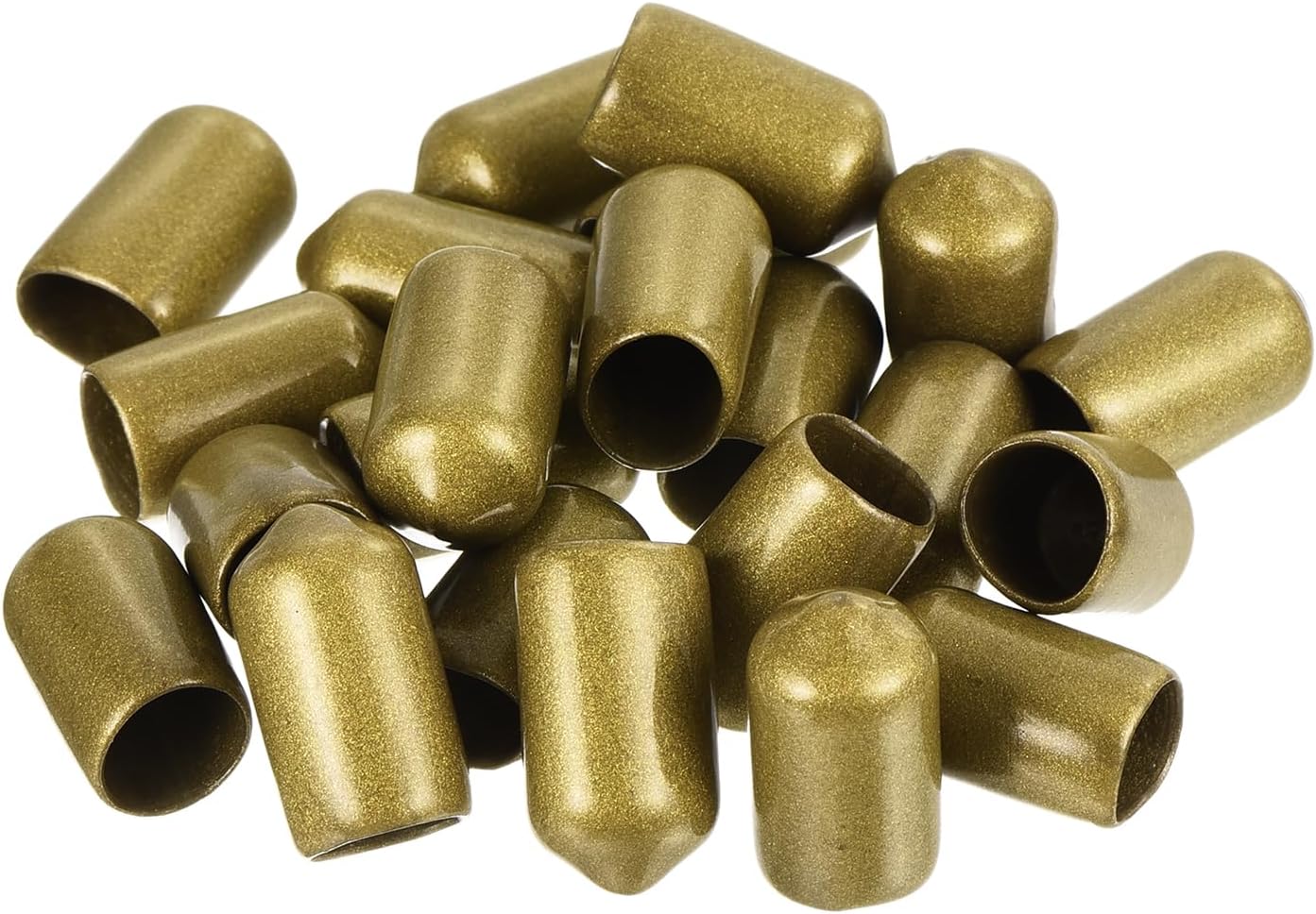 uxcell 20pcs Rubber End Caps 8.5mm ID Vinyl Round Tube Bolt Cap Cover Thread Protectors Gold