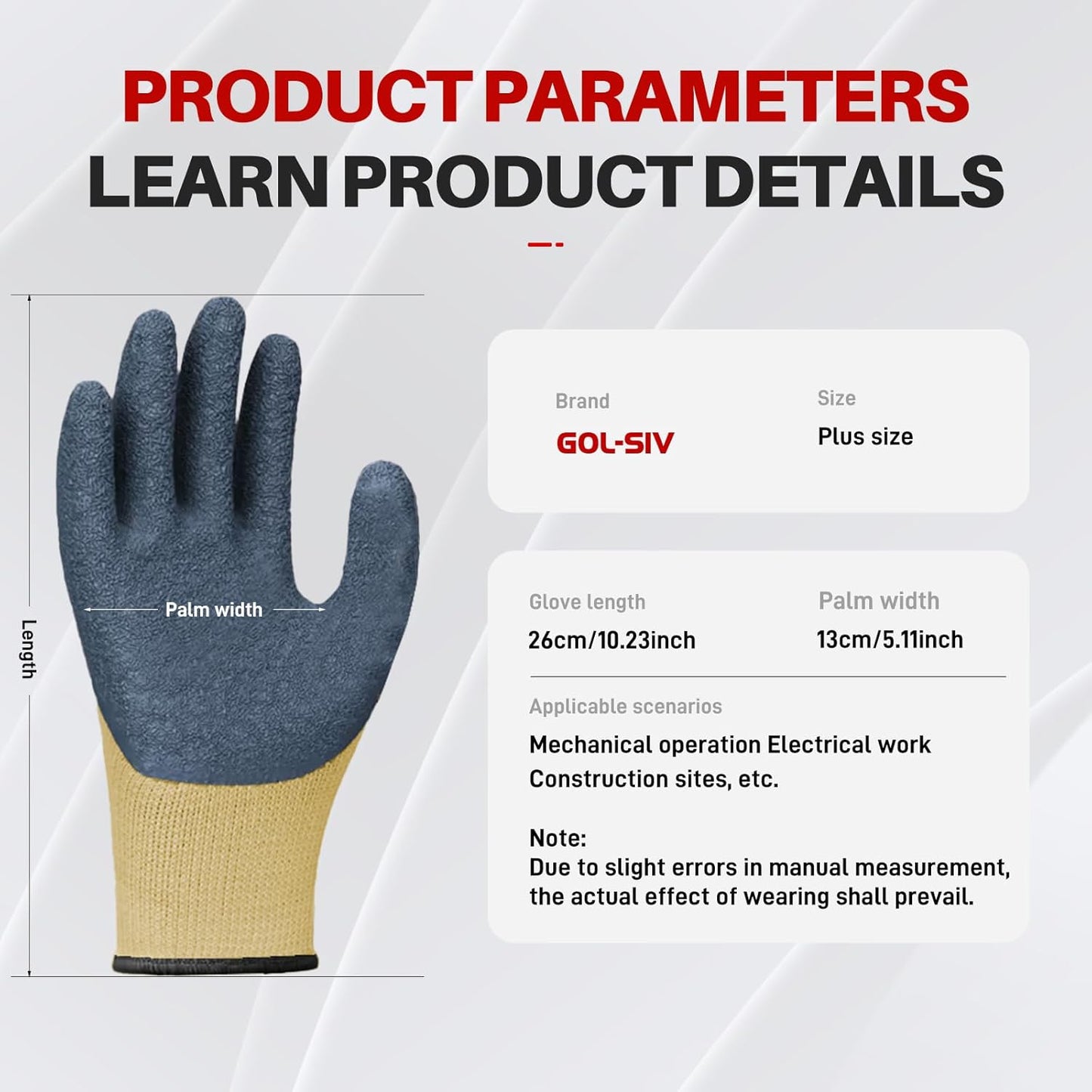 Electrical Insulated Gloves XL - 400V Low Voltage Electrician Safety Gloves, Rubber Non Slip Work Gloves For Men